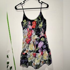 Express Black Floral Jumpsuit